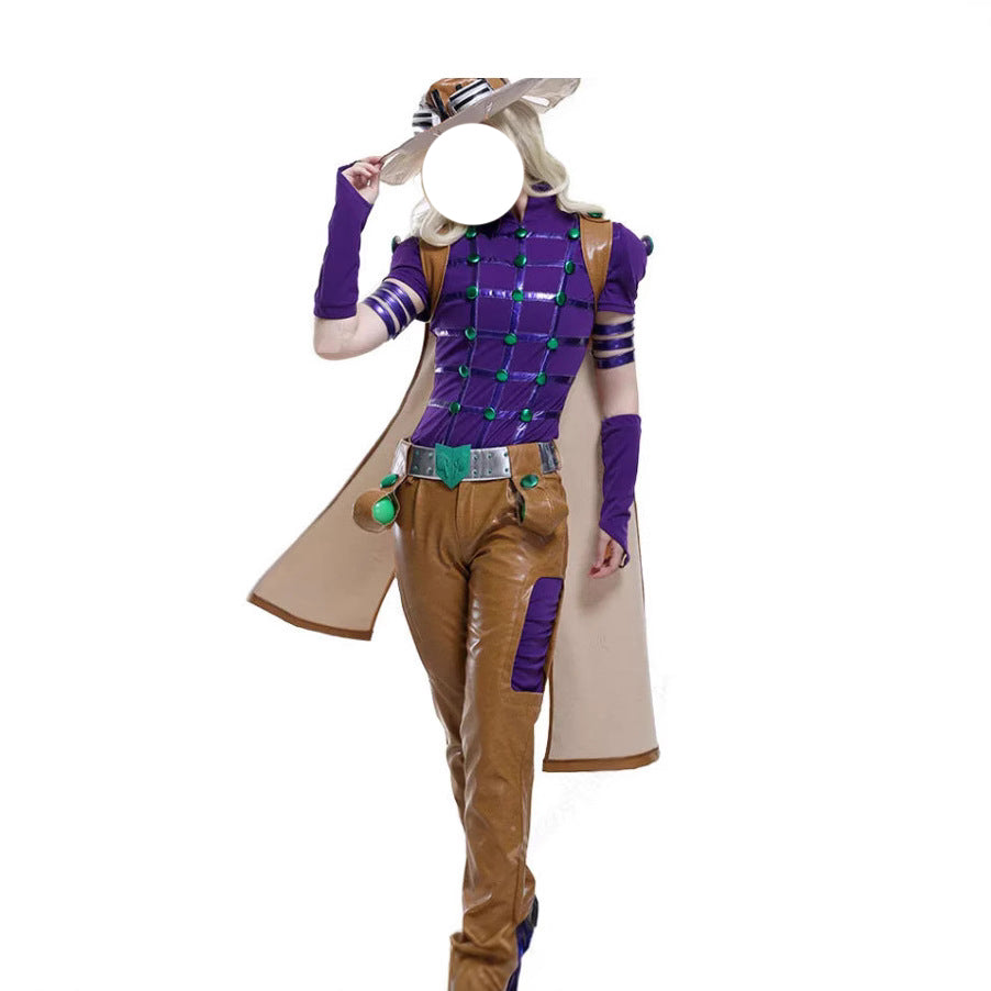 JOJO Gyro Zeppeli Costume +Wigs+Shoes Whole Set Halloween Cosplay Outfit