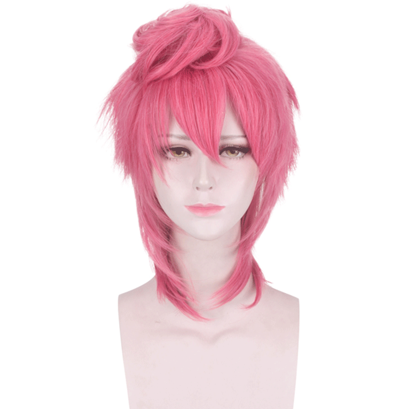 JOJO Trish Una Cosplay Wigs Pink Short Wigs
