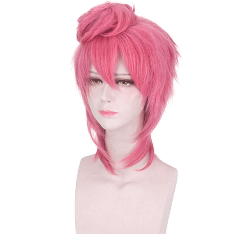 JOJO Trish Una Cosplay Wigs Pink Short Wigs