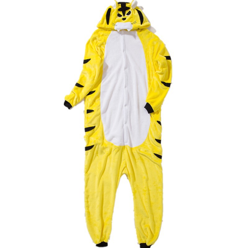 Kigurumi Animal Onesies Yellow Tiger Hoodie Pajamas