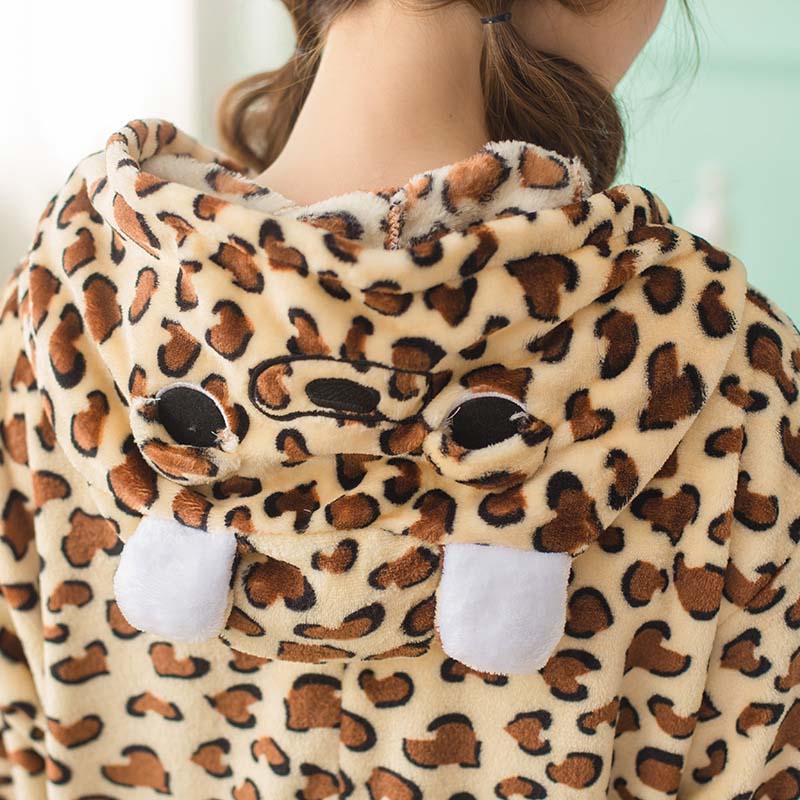 Kigurumi Animal Onesies leopard bear Hoodie Pajamas