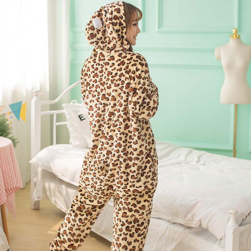 Kigurumi Animal Onesies leopard bear Hoodie Pajamas