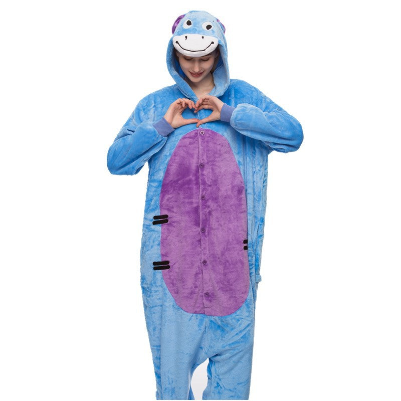 Kigurumi Animal Onesies Winnie the Pooh Eeyore Donkey Hoodie Pajamas