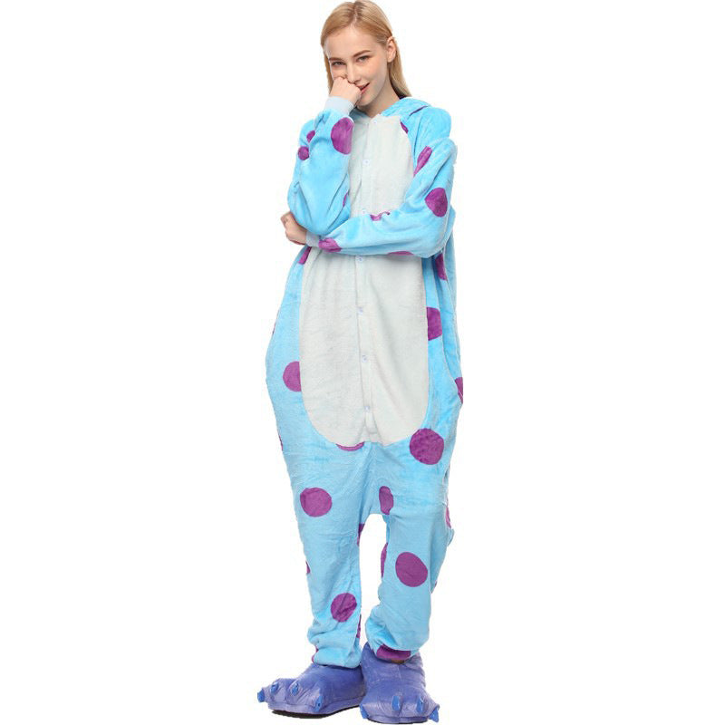 Kigurumi Animal Onesies Sullivan Blue Cow Hoodie Pajamas