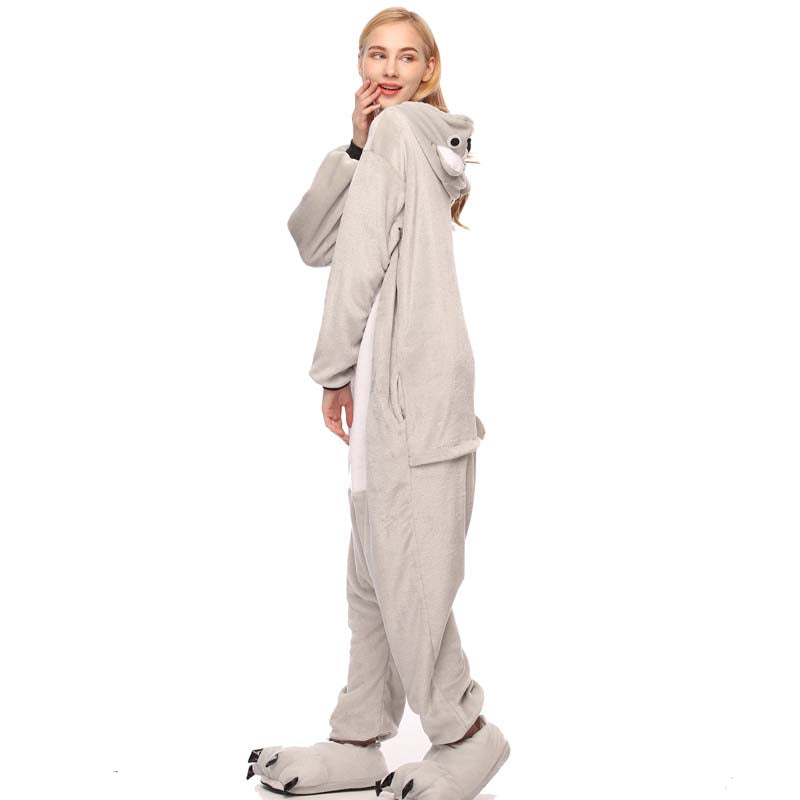 Kigurumi Animal Onesies Gray Koala Hoodie Pajamas