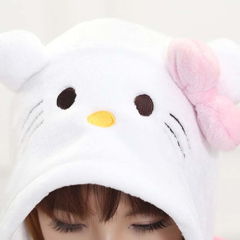 Kigurumi Animal Onesies Polka Dot Cat Hoodie Pajamas