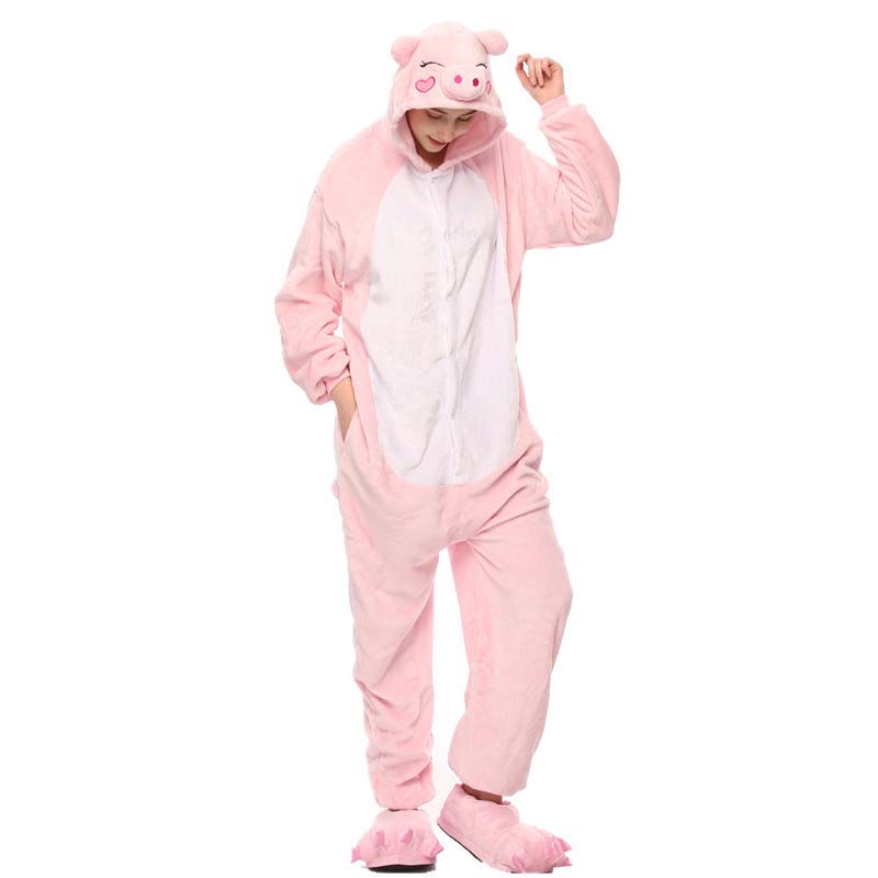 Kigurumi Animal Onesies Pink Pig Hoodie Pajamas