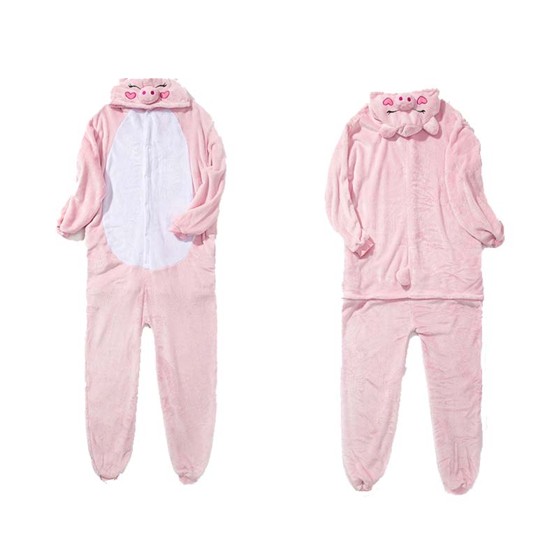Kigurumi Animal Onesies Pink Pig Hoodie Pajamas