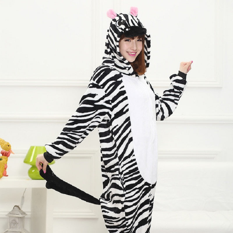 Kigurumi Animal Onesies Zebra Hoodie Pajamas