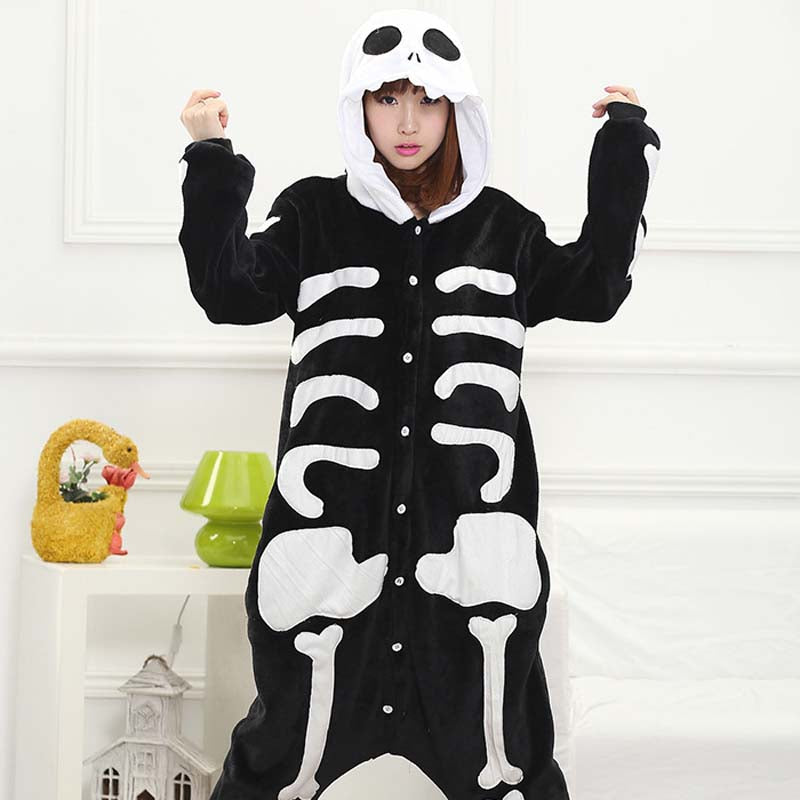 Kigurumi Animal Onesies Skeleton Hoodie Pajamas