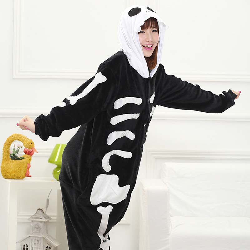 Kigurumi Animal Onesies Skeleton Hoodie Pajamas