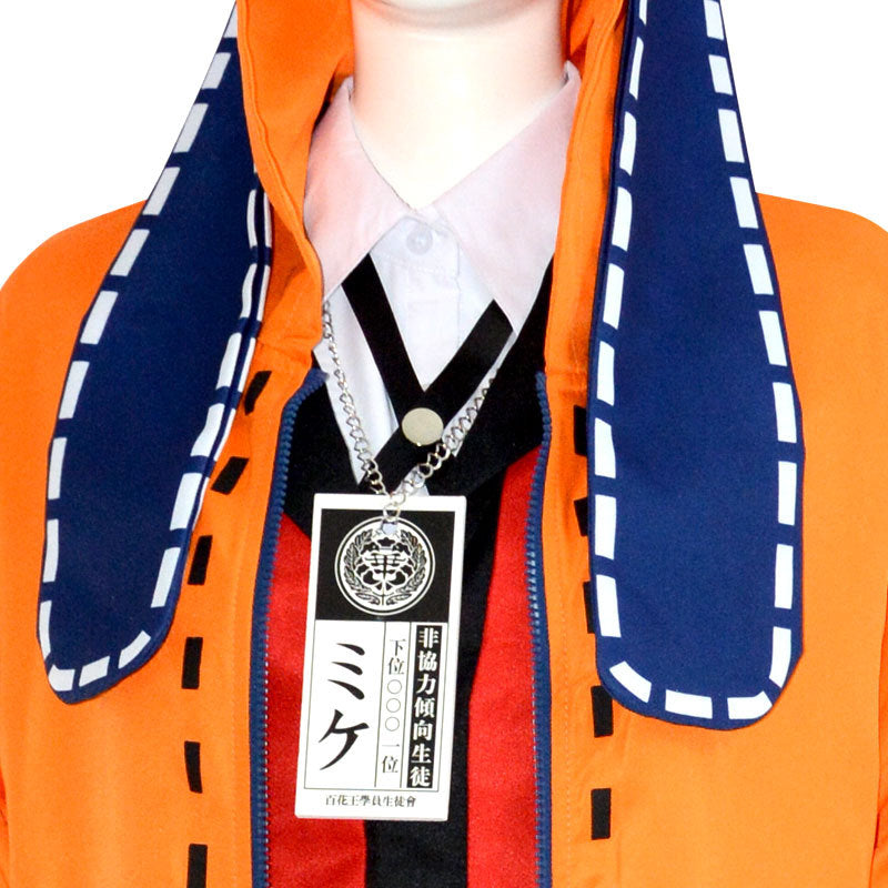 Kakegurui Runa Yomozuki Full Set Cosplay Costume Uniform With Hoooded Cloak Halloween Costume Outfit Set