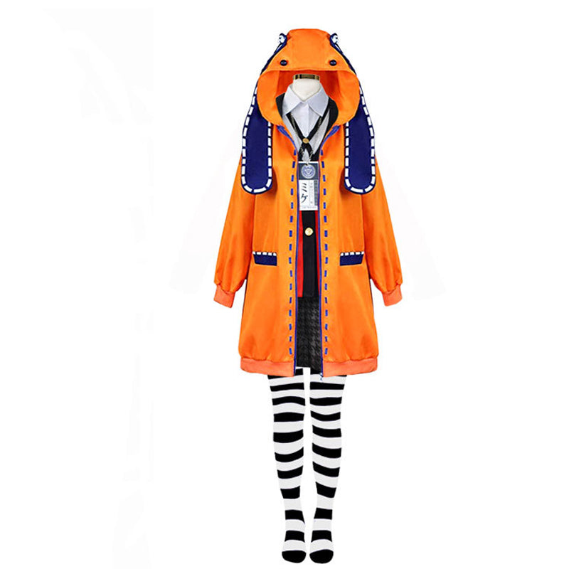 Kakegurui Runa Yomozuki Full Set Costume+Wigs+Shoes Girls Women Halloween Cosplay Outfit Set
