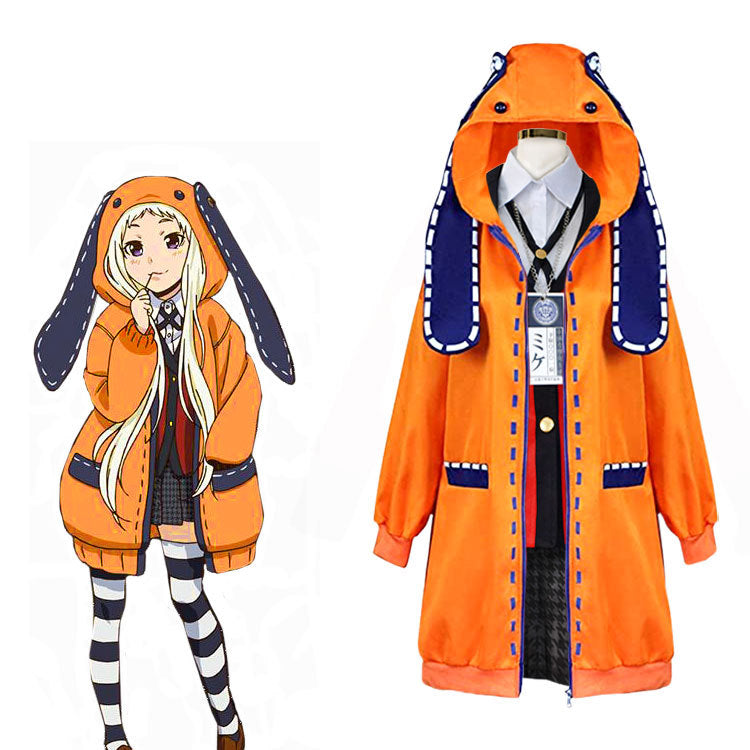 Kakegurui Runa Yomozuki Full Set Costume+Wigs+Shoes Girls Women Halloween Cosplay Outfit Set