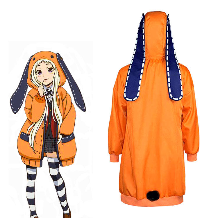 Kakegurui Runa Yomozuki Full Set Cosplay Costume Uniform With Hoooded Cloak Halloween Costume Outfit Set