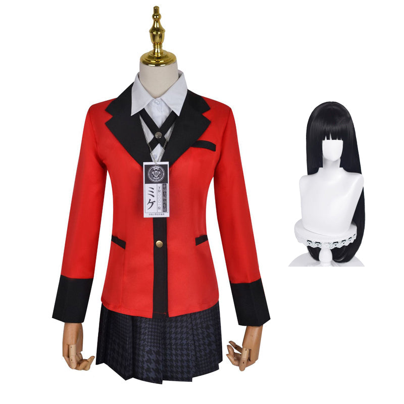 Kakegurui Yumeko Jabami Uniform Costume Halloween Cosplay Dress Outfit