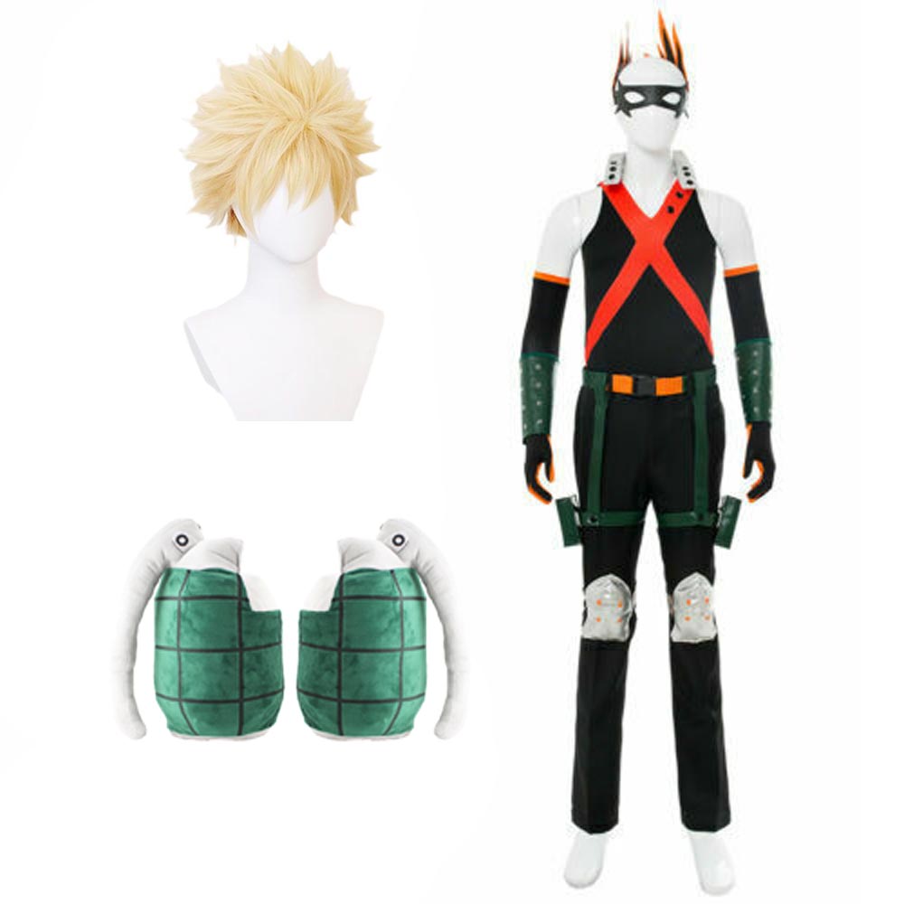 Katsuki Bakugo Hero Costume Kacchan Fighting Outfit Costume Full Set With Props