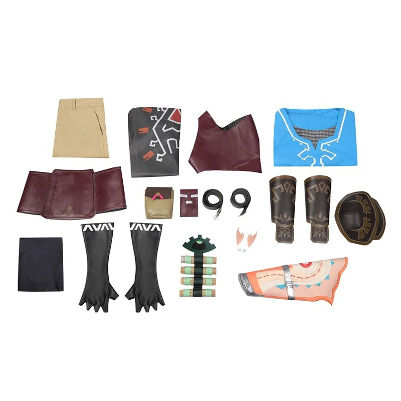 Kids/Adults Link Costume With Wigs Full Set Halloween Carnival Party Costume Outfit