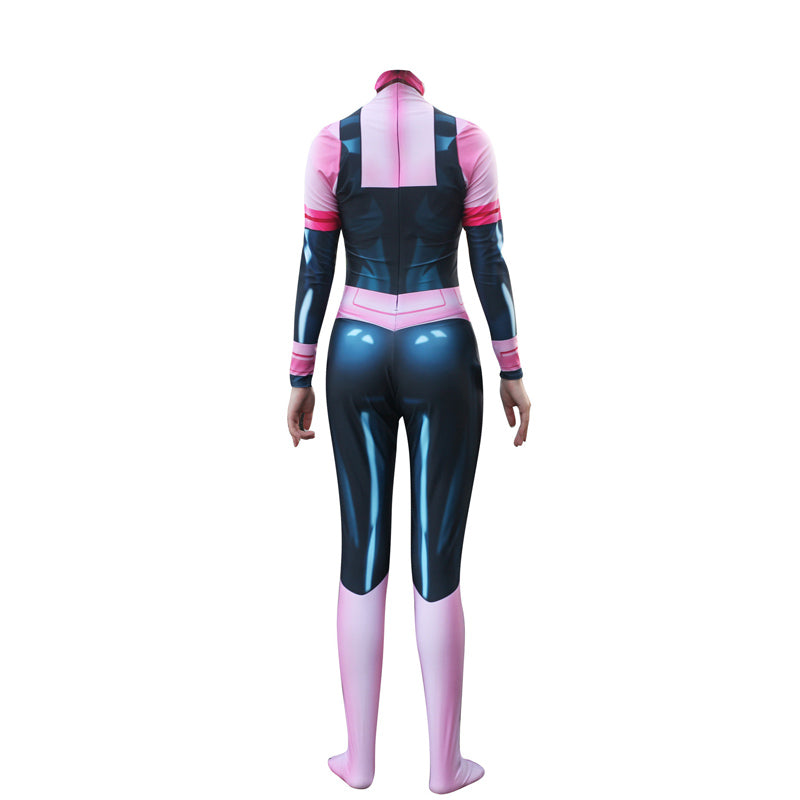 Ochaco Uraraka Hero Costume Zentai+Wigs Set Halloween Cosplay Costume