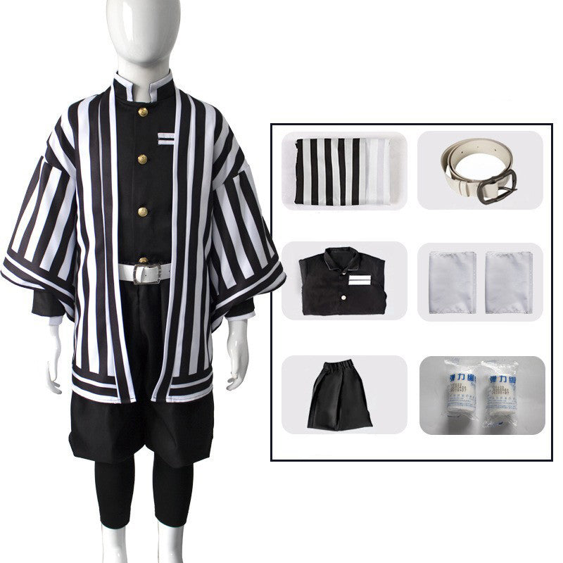 Kids Version Anime  Obanai Iguro Cosplay Costume Full Set Halloween Cosplay Outfit
