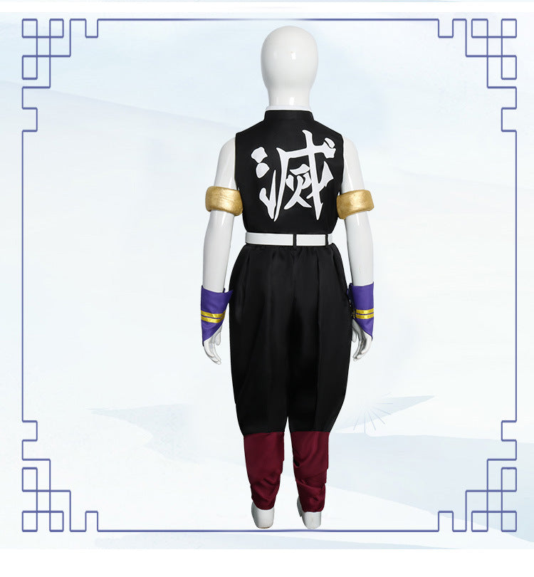 Kids Version Anime Tengen Uzui Whole Set Costume With Wigs and Shoes