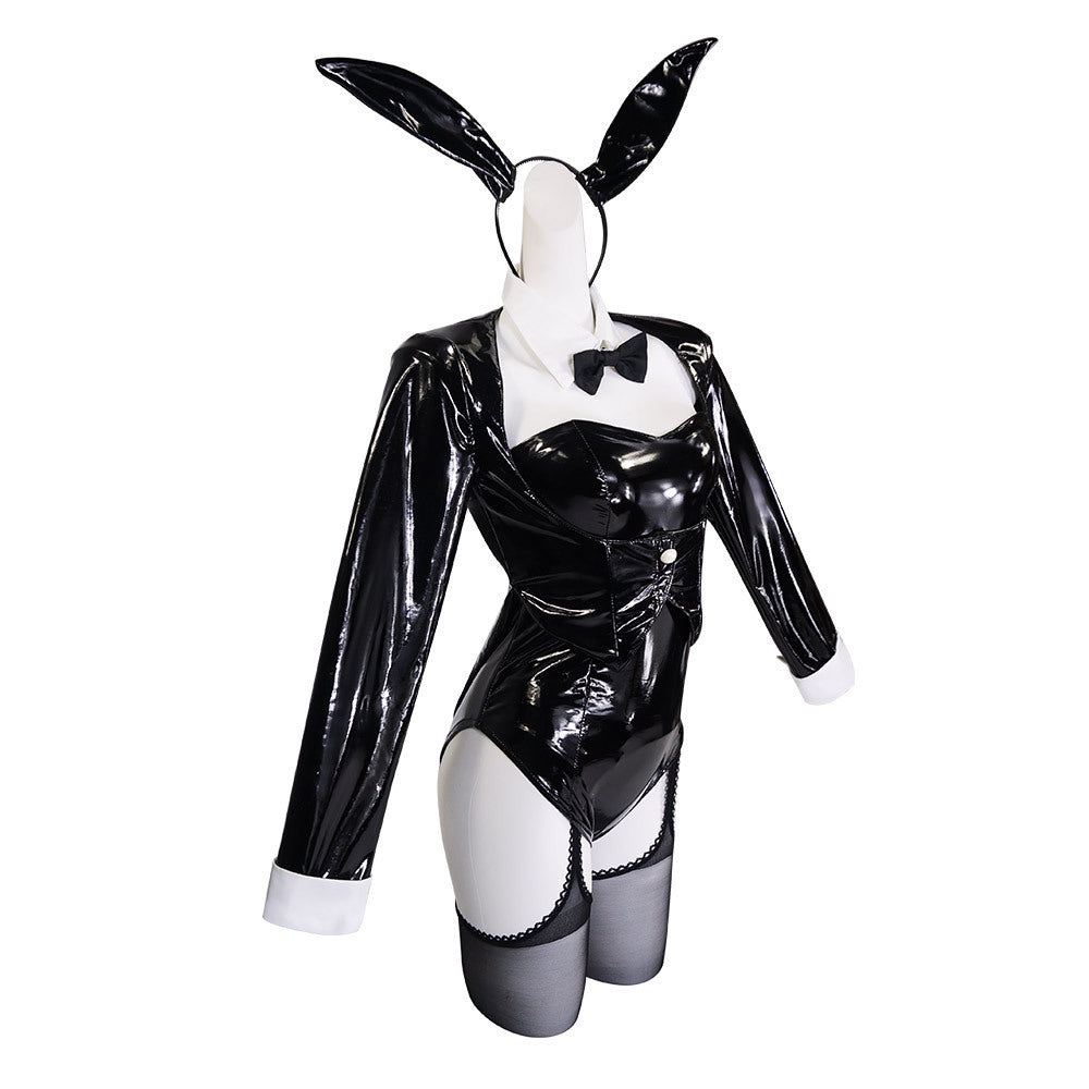 Kitagawa Marin Arisa Izayoi PU Leather Bunny Girl Cosplay Costume Outfit