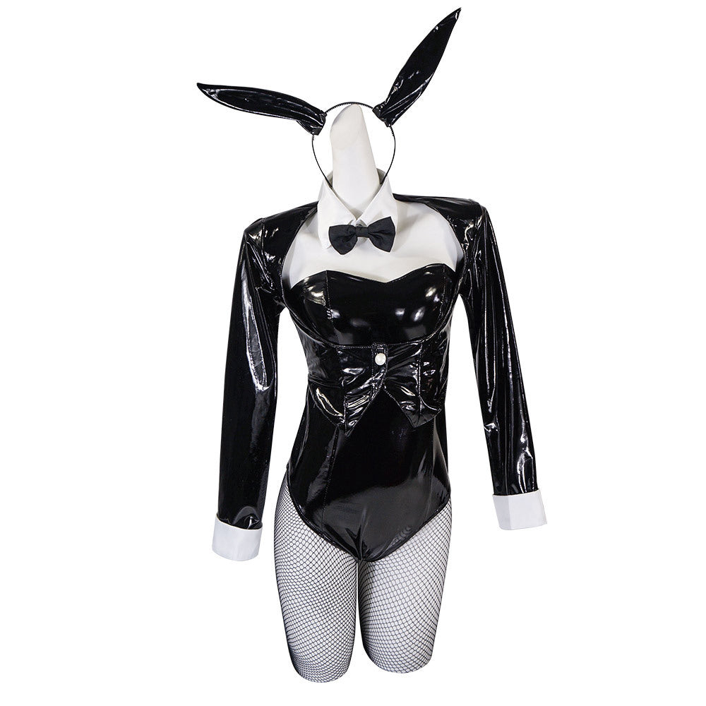 Kitagawa Marin Arisa Izayoi PU Leather Bunny Girl Cosplay Costume Outfit