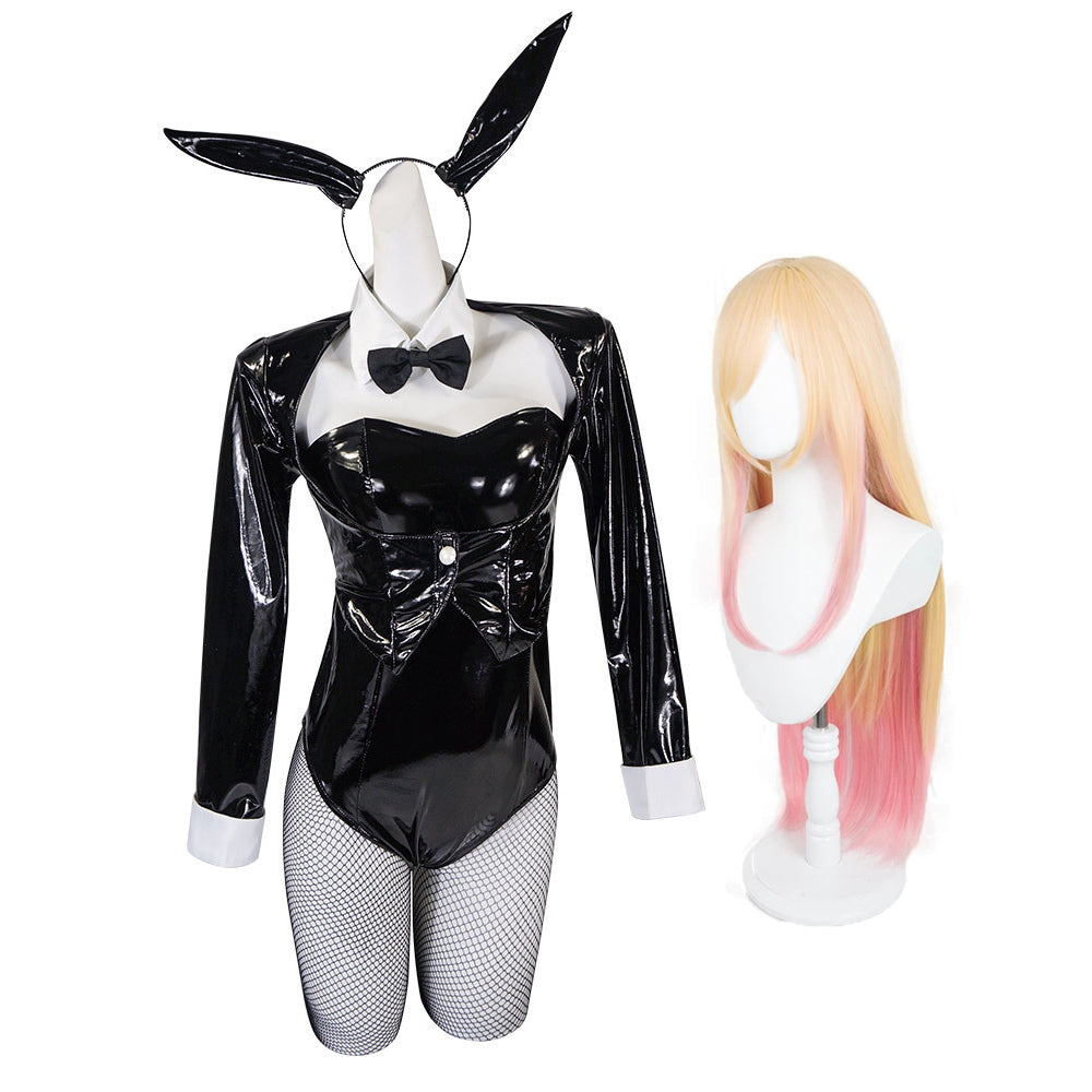 Kitagawa Marin Arisa Izayoi PU Leather Bunny Girl Cosplay Costume Outfit