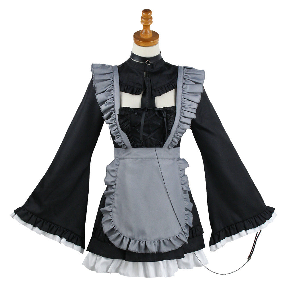 Kitagawa Marin Shizuku Kuroe Costume Black Maid Gown Costume and Wigs Set Halloween Cosplay Outfit