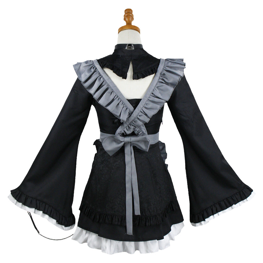Kitagawa Marin Shizuku Kuroe Costume Black Maid Gown Costume and Wigs Set Halloween Cosplay Outfit