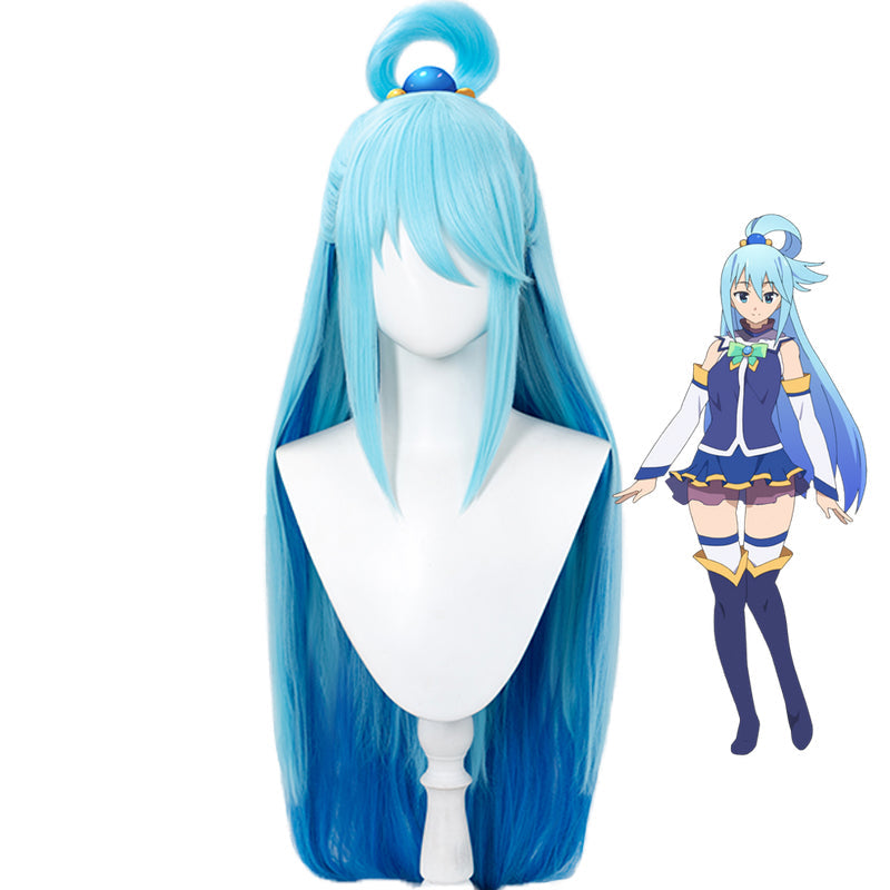 KonoSuba: God's Blessing on this Wonderful World! Aqua Costume And Wigs Full Set Halloween Carnival Costume Outfit