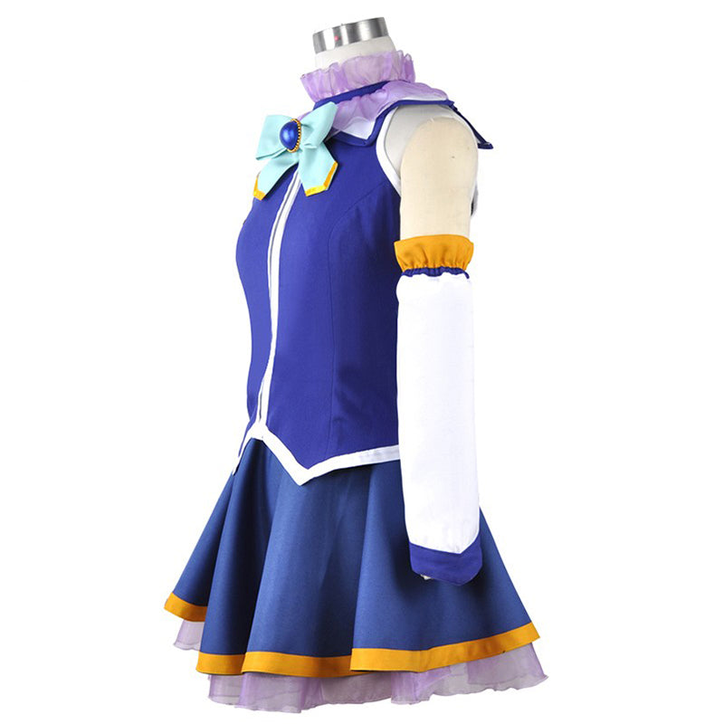 KonoSuba: God's Blessing on this Wonderful World! Aqua Costume+Wigs+Boots Full Set Halloween Carnival Outfit