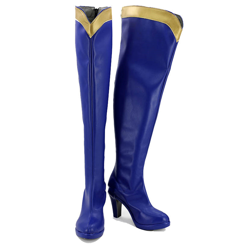 KonoSuba: God's Blessing on this Wonderful World! Aqua Costume+Wigs+Boots Full Set Halloween Carnival Outfit