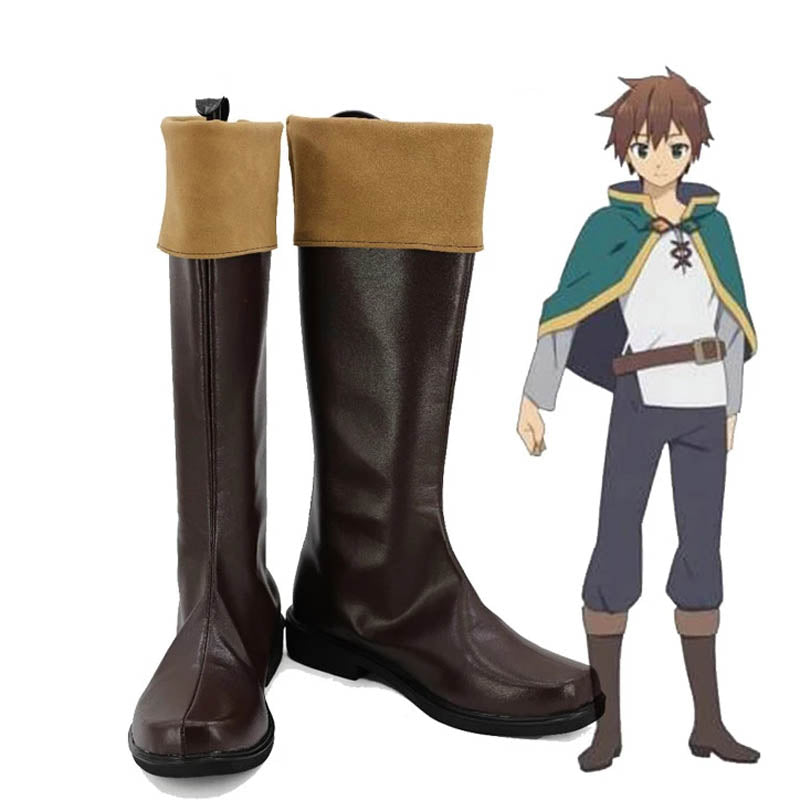 KonoSuba: God's Blessing on this Wonderful World! Kazuma Satou Cosplay Shoes Brown Boots