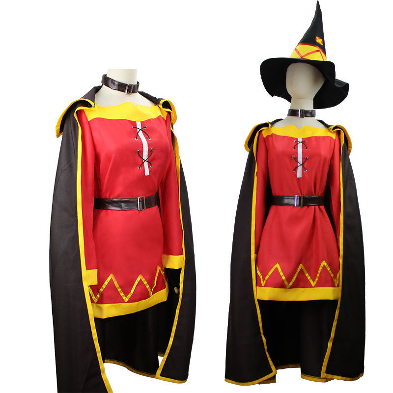 KonoSuba: God's Blessing on this Wonderful World! Megumin Costume+Wigs+Hat Full Set Halloween Costume Set