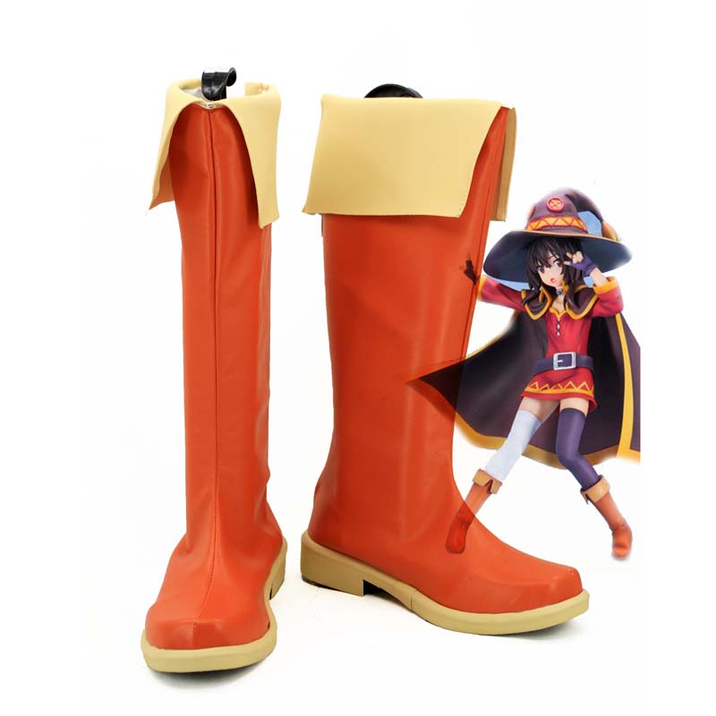 KonoSuba: God's Blessing on this Wonderful World! Megumin Cosplay Shoes Orange Boots