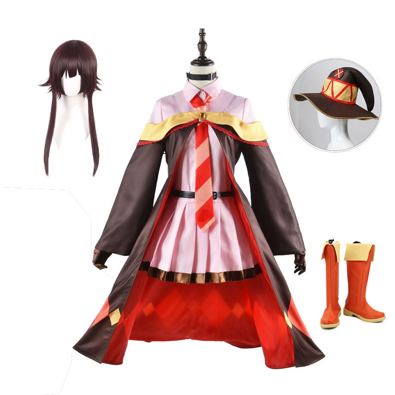 KonoSuba An Explosion on This Wonderful World! Megumin Whole Set Costume With Wigs and Boots Halloween Costume Set