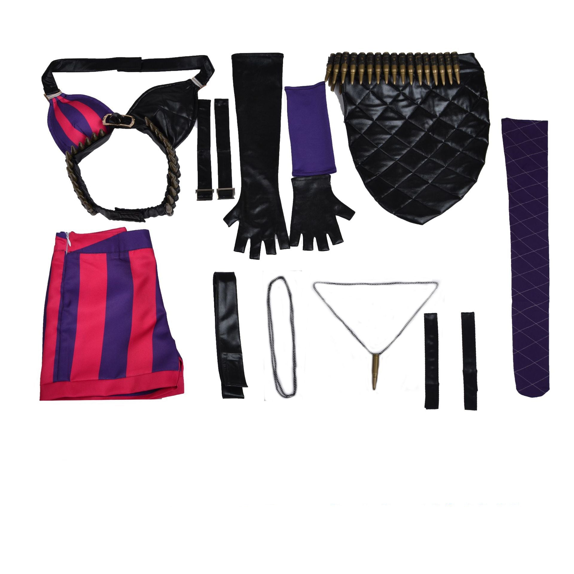 League of Legends Cosplay Arcane Jinx Whole Set Costume With Wigs and Boots Outfit