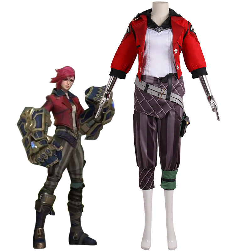 League of Legends LOL Costume Arcane Vi Cosplay Costume Suit Set Halloween Carnival Cosplay Outfit