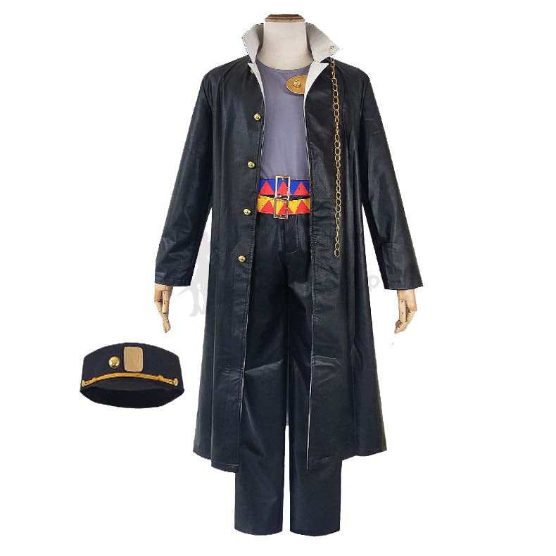 JOJO Jotaro Kujo Cosplay Costume Black Uniform With Cloak and Hat