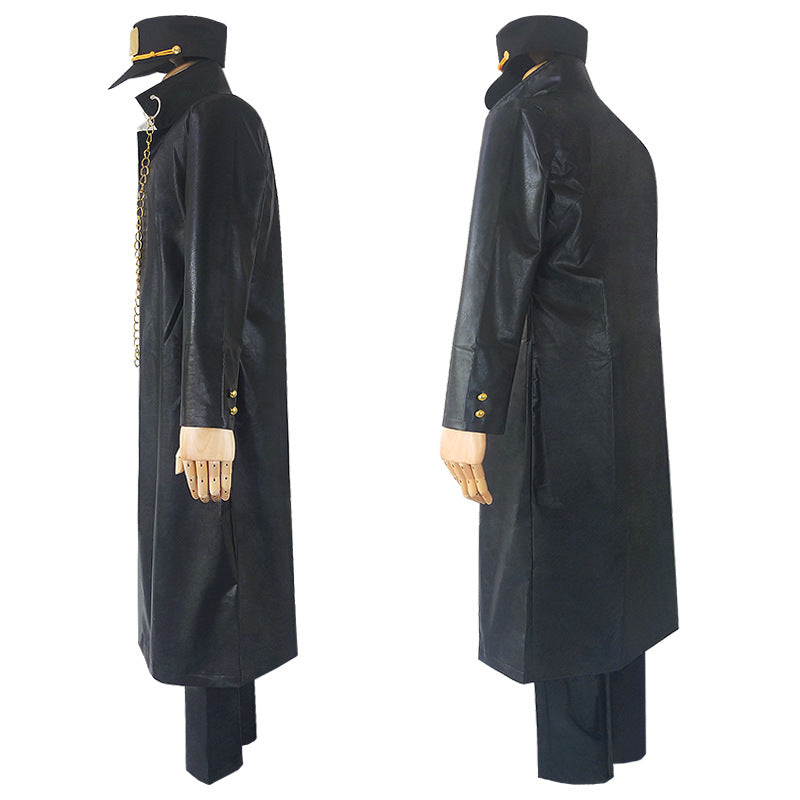 JOJO Jotaro Kujo Cosplay Costume Black Uniform With Cloak and Hat