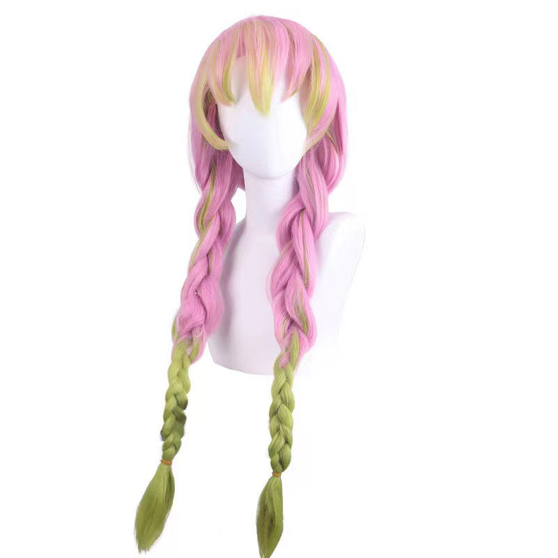 Love Hashira Mitsuri Costume With Wigs Halloween Cosplay Costume Set For Kids And Adult