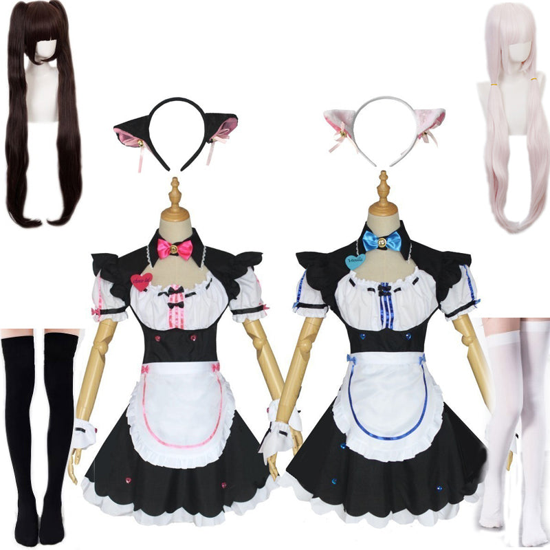Nekopara Chocola Vanilla Cosplay Costume Maid Dress Lolita Girls Women Costume