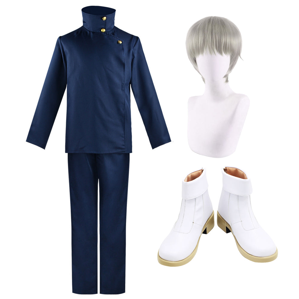 Toge Inumaki Student Uniform Costume+Wigs+Boots Whole Set Halloween Cosplay Outfit