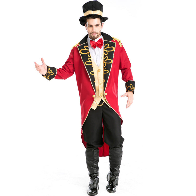 Men British Count Tailcoat Magician Costume For Halloween Party Performance