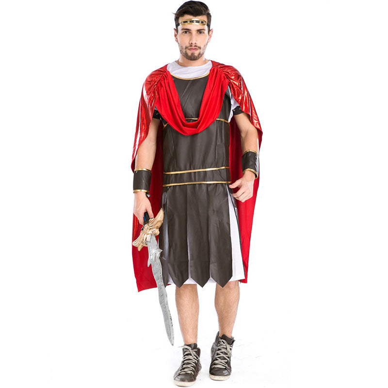 Men Roman Warrior Gladiator Warrior 300 Cosplay Costume For Halloween Party Performance