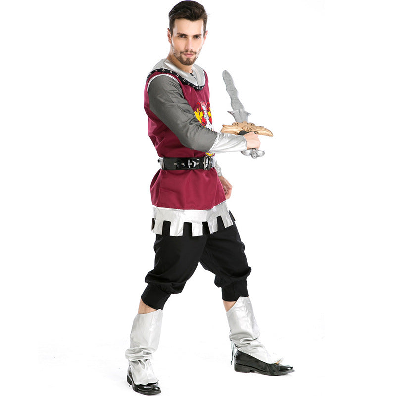 Men Roman Warrior Gladiator Warrior Cosplay Costume For Halloween Party Performance