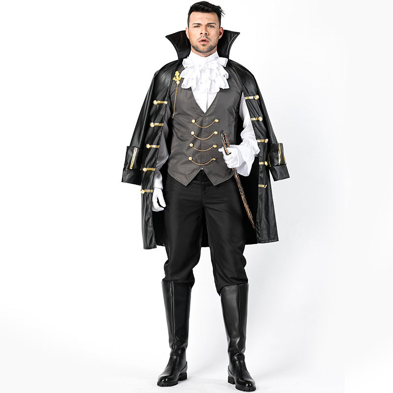 Men's Deluxe Pirate Cloak Cosplay Costume Halloween/Stage Performance/Party