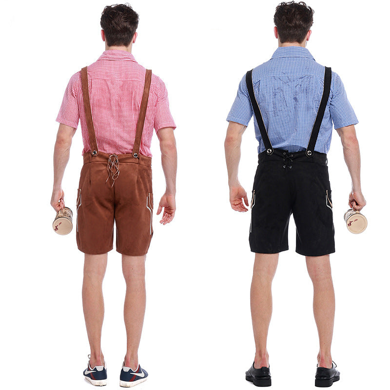 Men's German Bavarian Oktoberfest Deluxe 2 Pieces Lederhosen Guy Costume