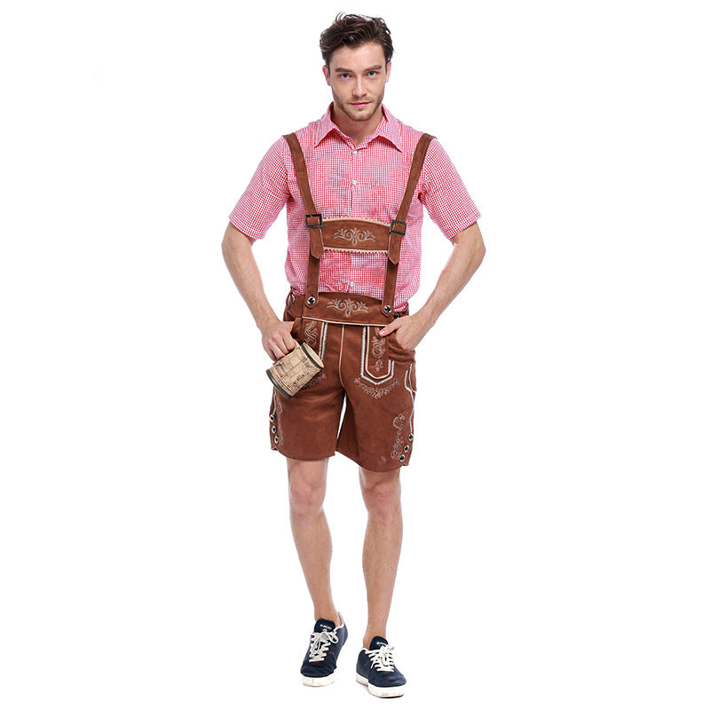 Men's German Bavarian Oktoberfest Deluxe 2 Pieces Lederhosen Guy Costume